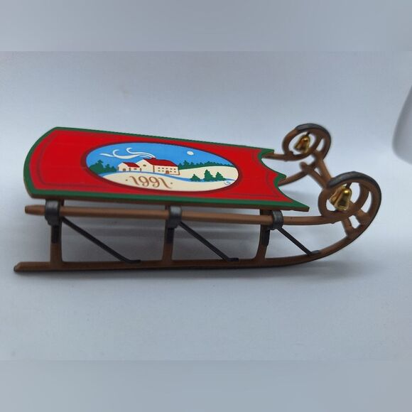 1991, OLD-FASHIONED SLED, HALLMARK KEEPSAKE ORNAMENT - Picture 8 of 9